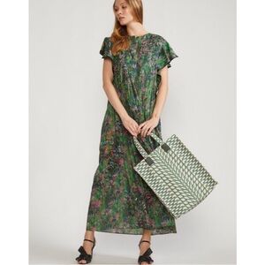 Cynthia Rowley Nairobi Marble Butterfly Kaftan Maxi Dress